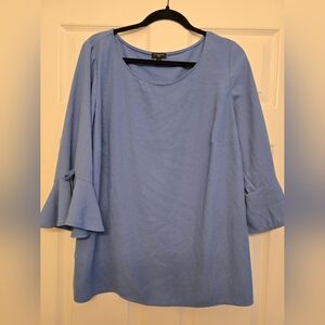 TALBOTS - Blue Flared Bell Sleeve Blouse - Size 1X
